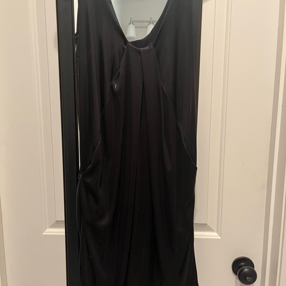 Black DVF draped dress